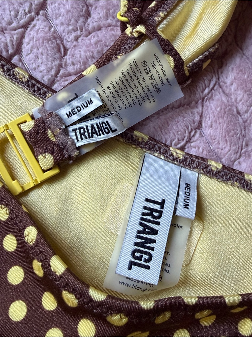 TRIANGL Brown and Yellow Polka Dot Mica - Cookie Scoop Bikini Set - Picture 6 of 7